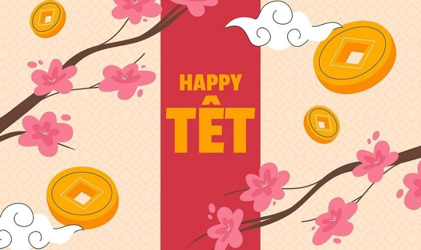 Mẫu background hoa đào Tết