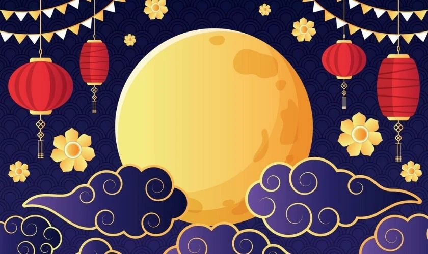 Trăng và đèn lồng