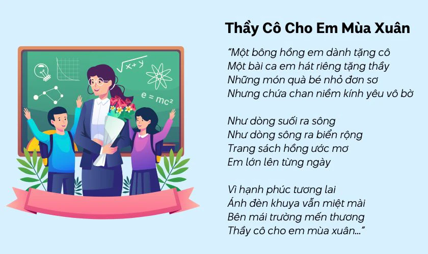 Thầy Cô Cho Em Mùa Xuân của nhạc sĩ Vũ Hoàng