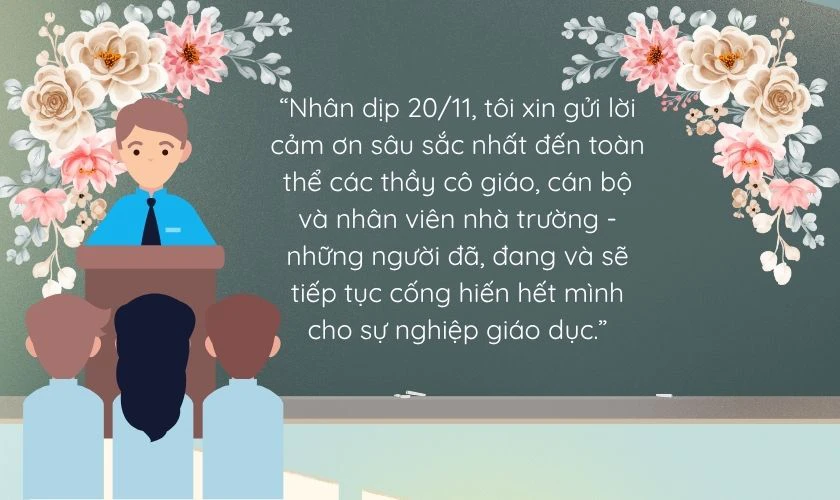 Bài phát biểu 20/11 của hiệu trưởng trường Tiểu học