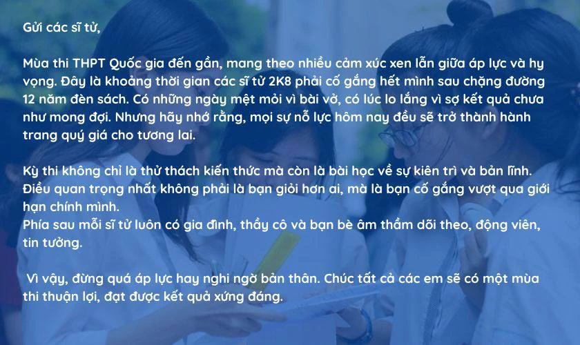 Bài viết về tiếp sức mùa thi dài, hay nhất