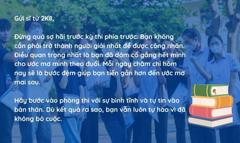 Bài viết về tiếp sức mùa thi dành cho sĩ tử 2k8