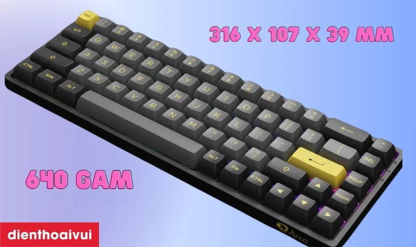 B&agrave;n ph&iacute;m cơ AKKO 3068B Pincess Switch sở hữu vẻ ngo&agrave;i ấn tượng với đ&egrave;n nền RGB
