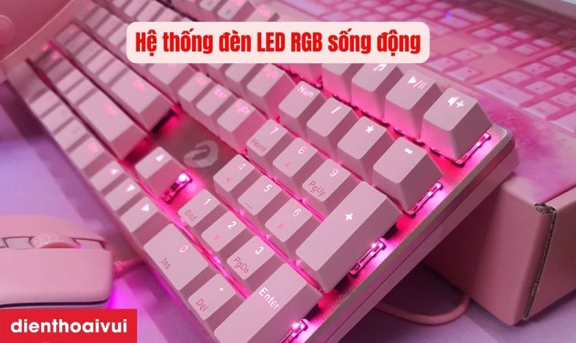 B&agrave;n ph&iacute;m Dareu EK810 được trang bị LED RGB sống động