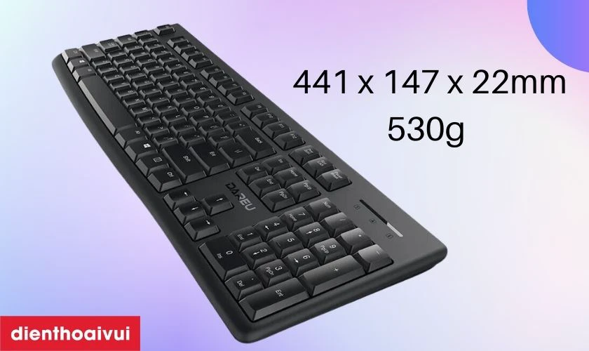 B&agrave;n ph&iacute;m c&oacute; d&acirc;y Dareu LK185 sở hữu thiết kế đơn giản, gọn nhẹ