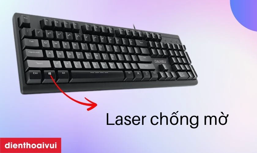 B&agrave;n ph&iacute;m c&oacute; d&acirc;y Dareu LK185 được l&agrave;m từ nhựa cao cấp