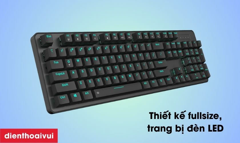 Bàn phím cơ không dây Dareu EK810G sở hữu thiết kế theo dạng full size