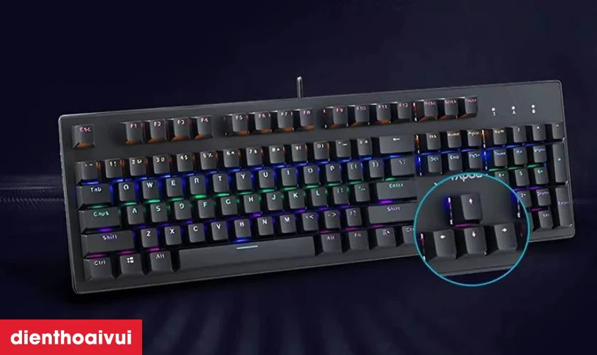 Đặc điểm nổi bật của b&agrave;n ph&iacute;m cơ Rapoo V510C Led Rainbow Red Switch
