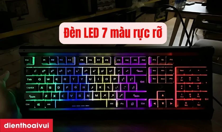 B&agrave;n ph&iacute;m Gaming gia cơ Dareu Lk145 c&oacute; đ&egrave;n LED 7 m&agrave;u rực rỡ