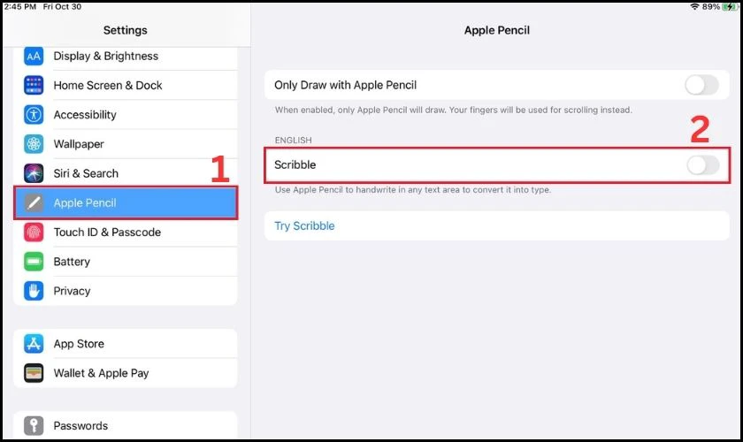 Tăng kích thước bàn phím iPad bị thu nhỏ bằng Apple Pencil