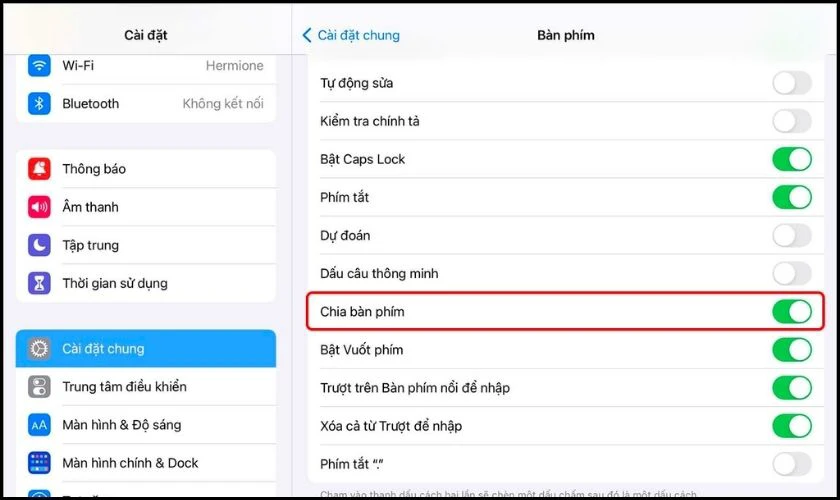 Tại sao bàn phím trên iPad bị thu nhỏ?