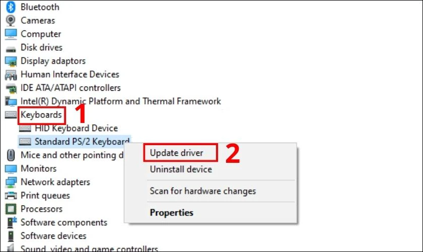 Tiếp tục chọn d&ograve;ng Update driver