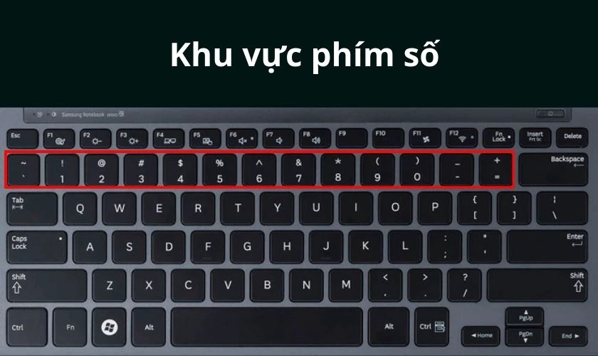 Khu vực ph&iacute;m số của b&agrave;n ph&iacute;m được đặt dưới h&agrave;ng ph&iacute;m chức năng