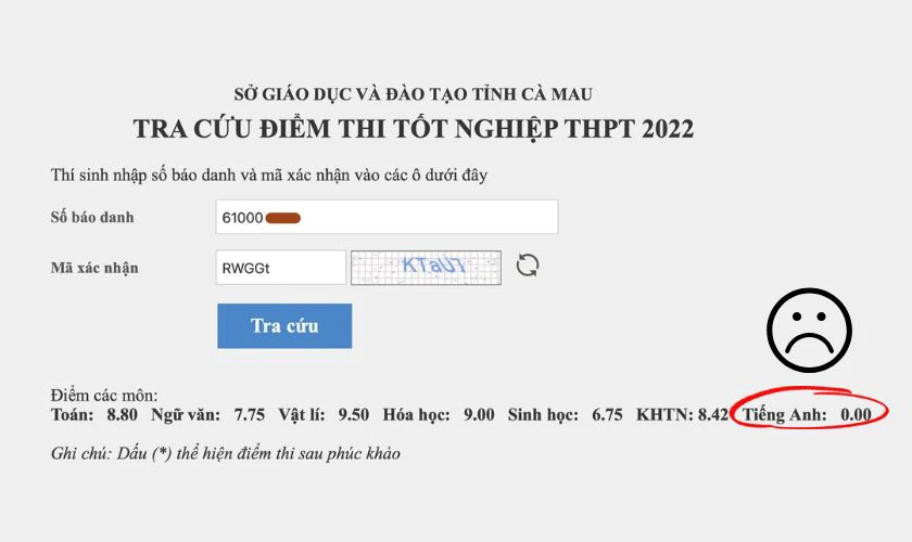 Không bị điểm liệt trong kỳ thi tốt nghiệp THPT