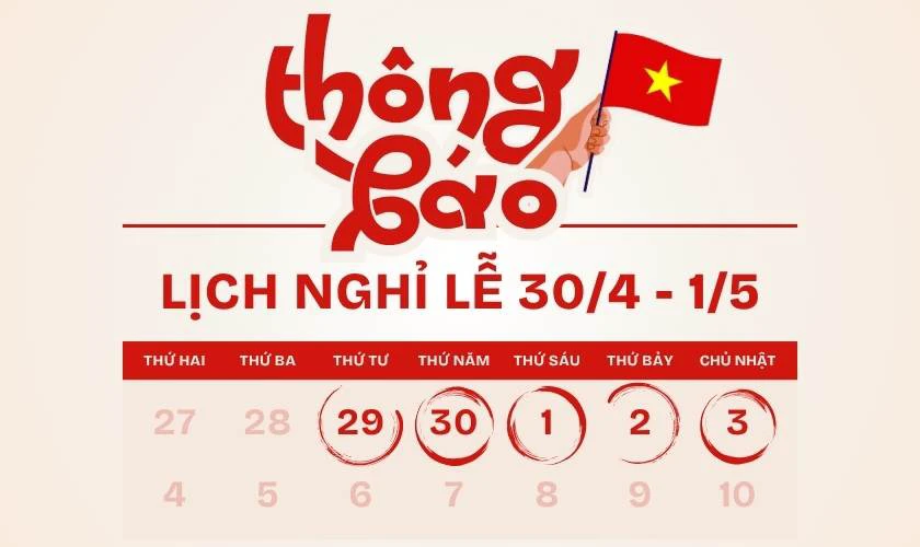 Banner thông báo nghỉ lễ đẹp 2026