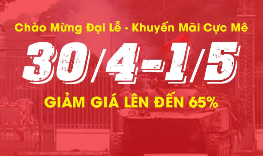 Băng rôn khuyến mãi lễ Giải phóng mới lạ, hot trend mới nhất