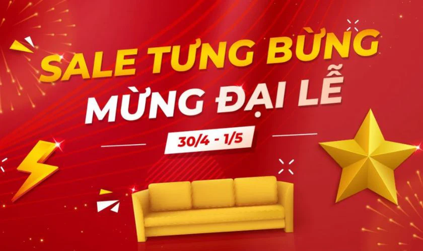Băng rôn khuyến mãi lễ Giải phóng mới lạ, hot trend