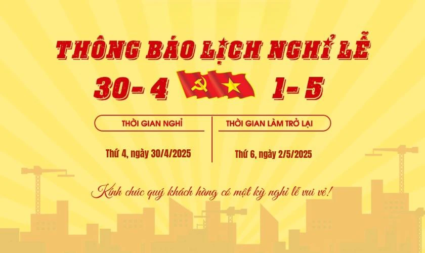 Banner thông báo nghỉ lễ 30/4 1/5 đẹp, ấn tượng nhất 2025