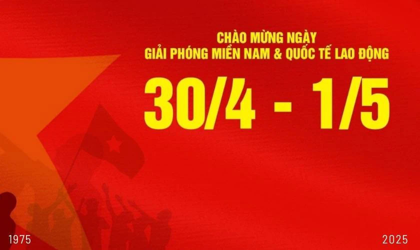 Banner thông báo nghỉ lễ 30/4 1/5 đẹp, độc đáo