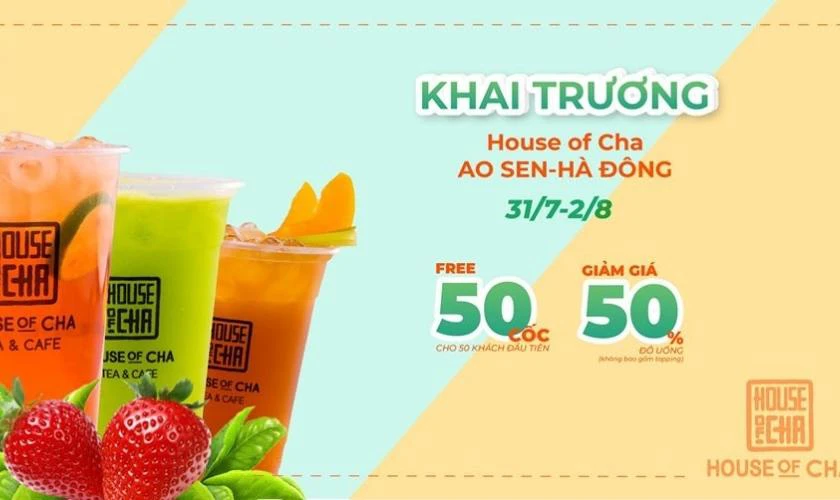 Banner khai trương tưng bừng