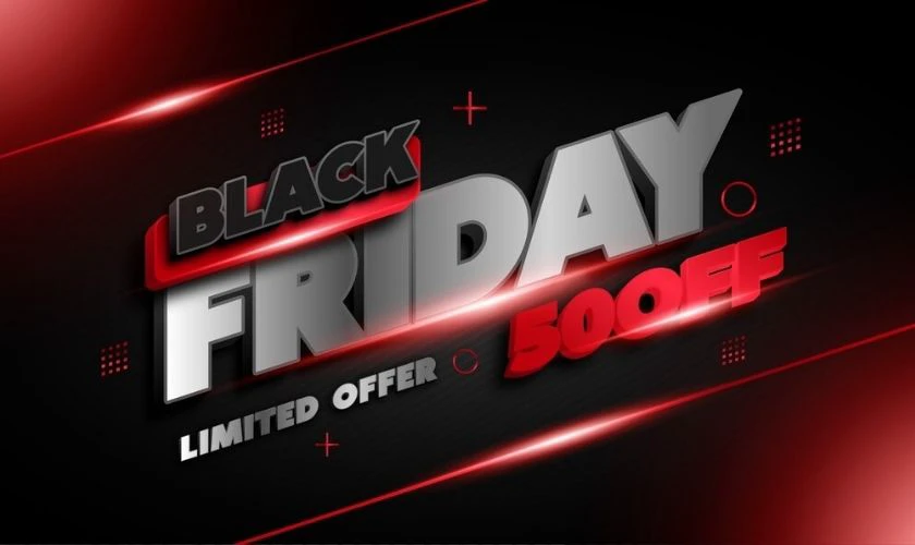 Banner Black Friday trắng đỏ