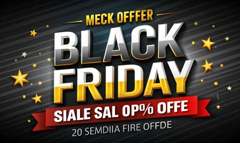 Thiết kế banner Black Friday đơn giản, thu h&uacute;t
