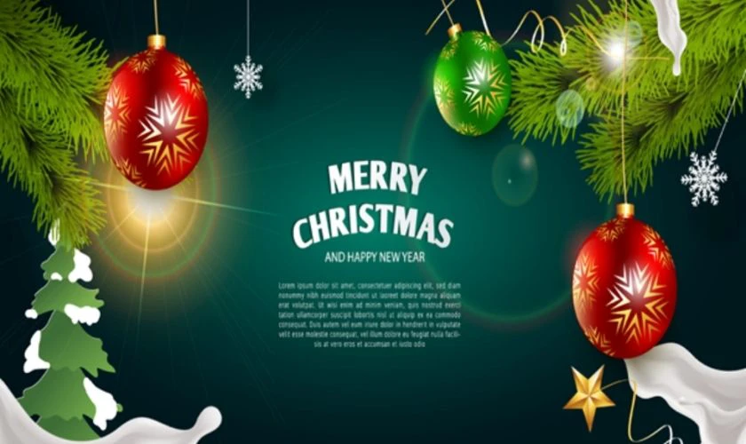 Banner mừng chúa Giáng sinh và chúc mừng năm