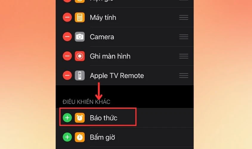 Vào mục Báo thức và bấm dấu cộng ngay bên cạnh để tiến hành cài báo thức