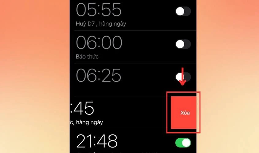 Cách xóa báo thức trên iPhone khi không sử dụng