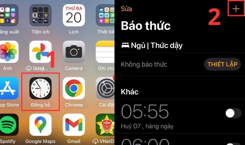 Cài đặt báo thức thông thường trên iPhone
