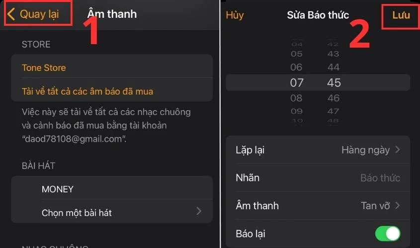 Bấm Quay lại và ấn Lưu ở góc trên cùng
