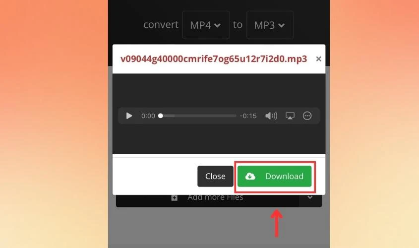 Chọn Download để tải file MP3 về máy