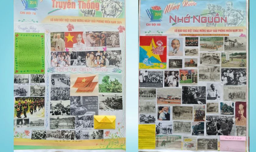Mẫu trang trí báo tường 30/4 1/5
