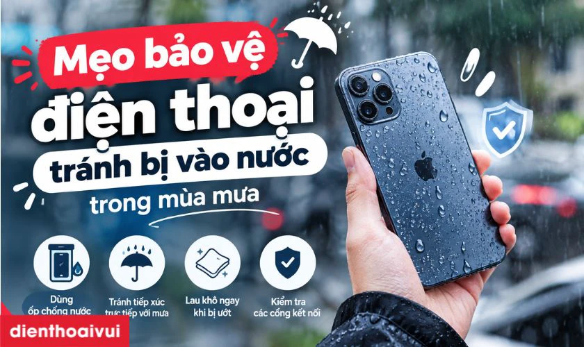 Mẹo bảo vệ điện thoại tránh bị vào nước trong mùa mưa