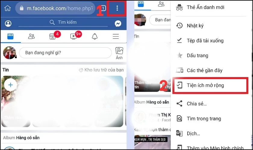 Bật khi&ecirc;n bảo vệ Facebook tr&ecirc;n điện thoại bằng app Kiwi Browser