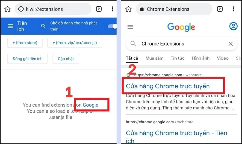 V&agrave;o Cửa h&agrave;ng Chrome trực tuyến