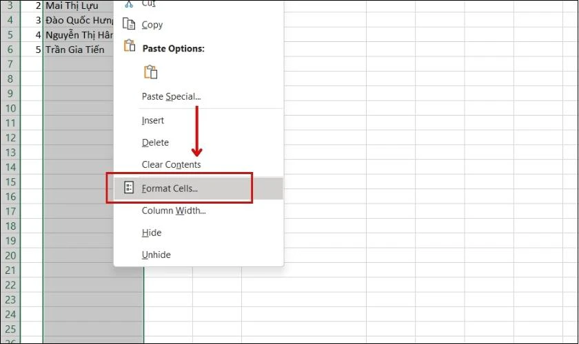 Gạch ngang chữ trong Excel với hộp thoại Format Cells