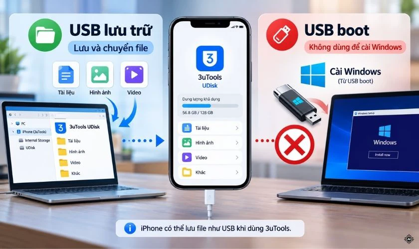 Biến iPhone thành USB có được không?