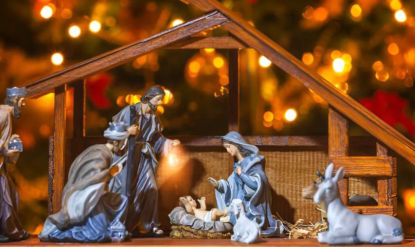 Hang đá và máng cỏ Noel