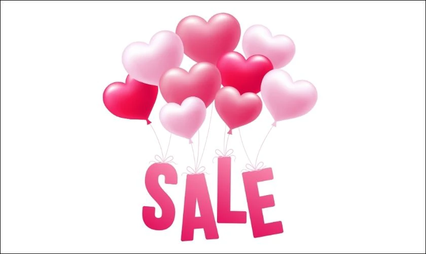 Icon sale kết hợp bong b&oacute;ng m&agrave;u hồng cute