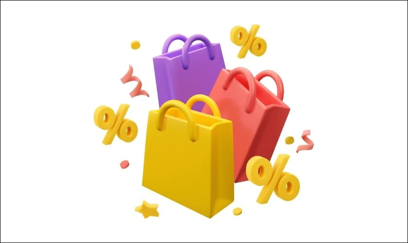 Icon giỏ h&agrave;nh mua sắm giảm gi&aacute; hấp dẫn