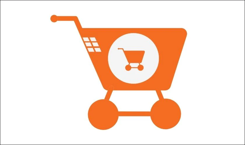 Icon giỏ h&agrave;ng m&agrave;u cam