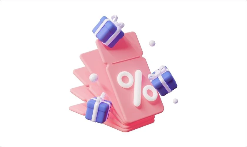Icon voucher Black Friday m&agrave;u hồng