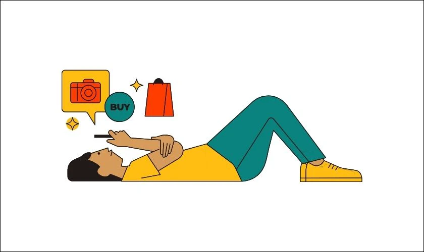 Icon mua sắm thiết kế poster d&aacute;ng nằm