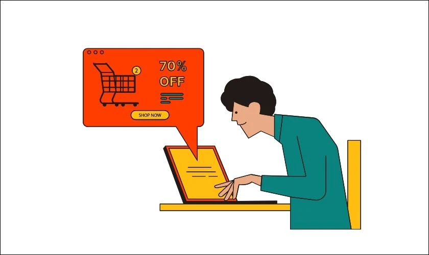 Icon mua sắm giảm gi&aacute; trực tuyến ng&agrave;y sale lớn