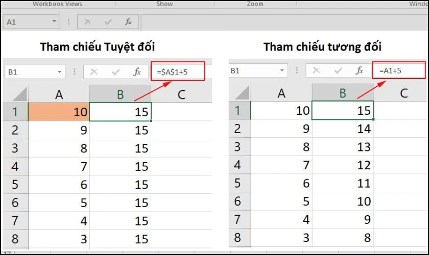 Ph&iacute;m tắt cố định &ocirc; trong Excel