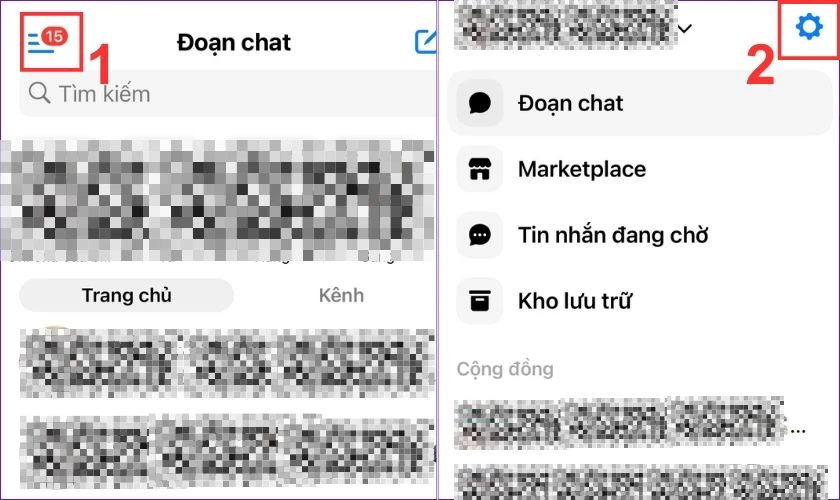 Nhấn vào Cài đặt có biểu tượng hình bánh răng cưa