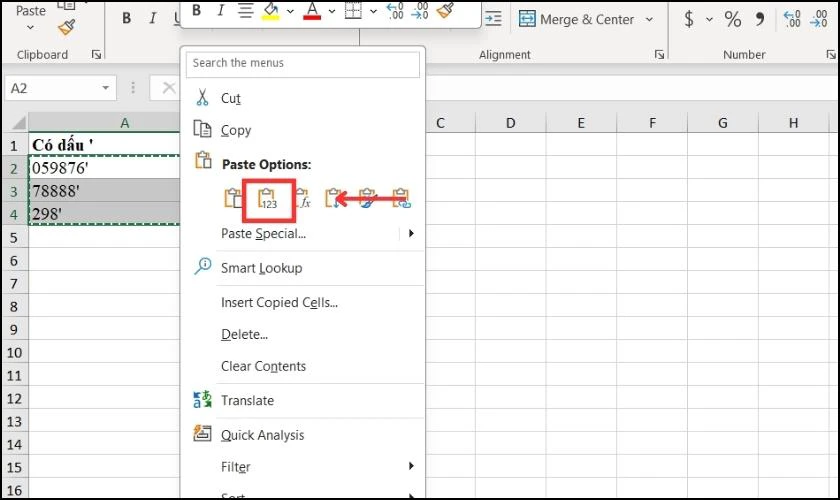 Hướng dẫn bỏ dấu phẩy (‘) trong Excel