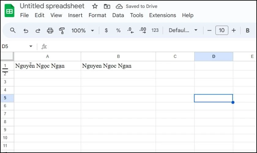 Trong Google Sheet bỏ dấu như thế nào?