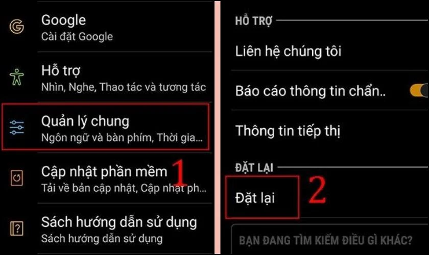 Kh&ocirc;i phục c&agrave;i đặt gốc tr&ecirc;n điện thoại Samsung bị đầy bộ nhớ